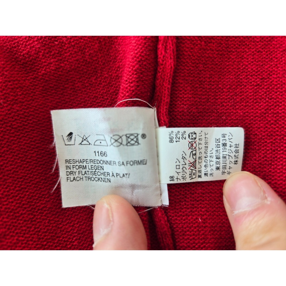 Vintage GAP Stretch Red Cardigan Sweater Soft Women L Y2K Preppy Quiet Luxury - Picture 12 of 16
